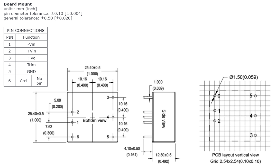 机械图纸 - CUI Inc DQD30 DC/DC转换器